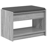 Halbank met kussen met plank Grijze Sonoma 63 x 38 x 45 cm 2