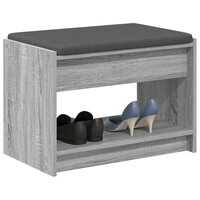 Halbank met kussen met plank Grijze Sonoma 63 x 38 x 45 cm 3