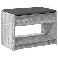Halbank met kussen met plank Grijze Sonoma 63 x 38 x 45 cm 7