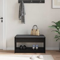 Halbank met kussen met plank Zwarte Eik 83 x 38 x 45 cm 4