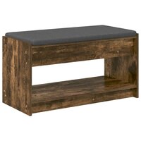 Halbank met kussen met plank Gerookte Eik 83 x 38 x 45 cm 2