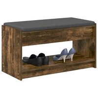 Halbank met kussen met plank Gerookte Eik 83 x 38 x 45 cm 3