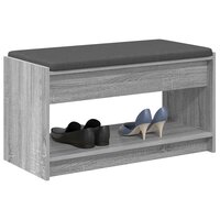 Halbank met kussen met plank Grijze Sonoma 83 x 38 x 45 cm 3