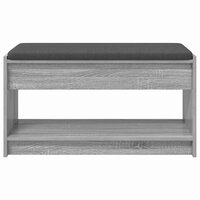 Halbank met kussen met plank Grijze Sonoma 83 x 38 x 45 cm 5