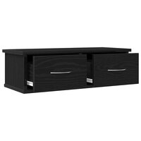 Wandkast met lade Zwart Eiken 60 x 26 x 18,5 cm Bewerkt hout 5