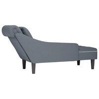 Chaise longue met kussen&amp;rechterarmleuning fluweel donkergrijs 6