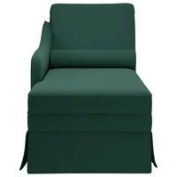 Chaise longue met bolster&amp;rechterarmleuning fluweel donkergroen 4