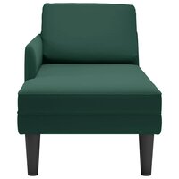 Chaise longue met kussen&amp;rechterarmleuning fluweel donkergroen 4