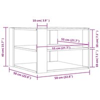 Salontafel 58x58x40 cm bewerkt hout zwart 9