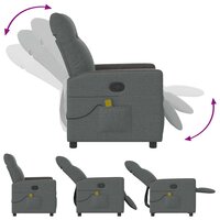 Massagestoel Donkergrijze Stof 6