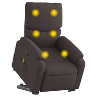 Sta-op-massagestoel verstelbaar stof donkerbruin 3