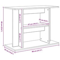 Aquariumstandaard Gerookt Eikenhout 80x35x60 cm Bewerkt Hout 8
