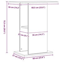 Aquariumstandaard Artisan Eikenhout 36x60,5x72,5 cm 9