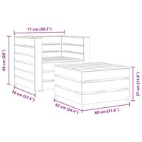 2-delige Loungeset pallet ge&iuml;mpregneerd grenenhout grijs 7