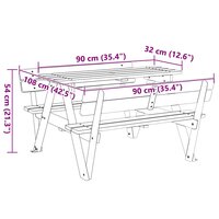 Picknicktafel voor 4 kinderen met parasolgat massief vurenhout 8