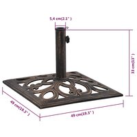 Parasolvoet 12 kg 49 cm gietijzer bronskleurig 8
