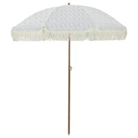 Strandparasol Grijs en Wit 160 x 160 x 196 cm 2