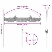 Strandparasol Grijs en Wit 205 x 205 x 210 cm 7