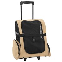 Huisdierentrolley 3-in-1 48x32x(57-106) cm oxford stof zandkleurig 2