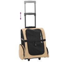 Huisdierentrolley 3-in-1 48x32x(57-106) cm oxford stof zandkleurig 7