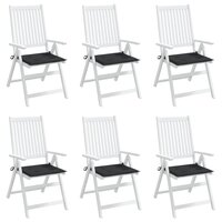 Tuinstoelkussens 6 st 50x50x4 cm oxford stof zwart 4