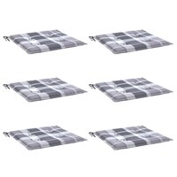 Tuinstoelkussens 6 st 50x50x4 cm oxford stof ruitpatroon grijs 3
