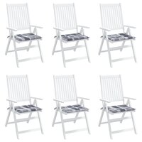 Tuinstoelkussens 6 st 50x50x4 cm oxford stof ruitpatroon grijs 4