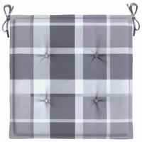 Tuinstoelkussens 6 st 50x50x4 cm oxford stof ruitpatroon grijs 5