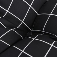 Stoelkussens 2 st 50x50x7 cm stof ruitpatroon zwart 7
