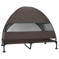 Verhoogd Hondenbed Bruin 127 x 81 x 108 cm Stof en Staal 6