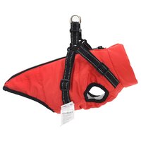 Hondenjas met harnas Rood L40 Fleece en polyester 4