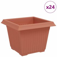 Vierkante Bloempot 24 pcs Baksteenrood 23 x 23 x 17,5 cm 2
