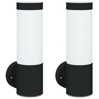 Buiten Wandlamp 2 pcs Zwart 12 x 8,5 x 27 cm 2