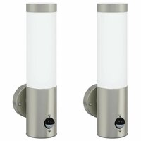 Buiten Wandlamp 2 pcs Zilver 12 x 8,5 x 29 cm 2
