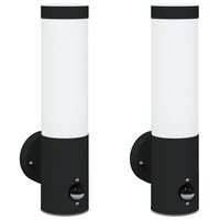 Buiten Wandlamp 2 pcs Zwart 12 x 8,5 x 29 cm 2