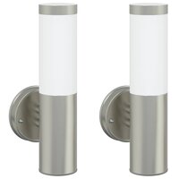 Buiten Wandlamp 2 pcs Zilver 15 x 7,5 x 33 cm 2