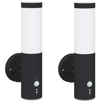 Buiten Wandlamp 2 pcs Zwart 15 x 7,5 x 33 cm 2