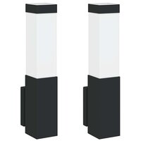 Buiten Wandlamp 2 pcs Zwart 10.5 x 6 x 33 cm 2
