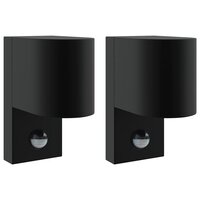 Buiten Wandlamp 2 pcs Zwart 12 x 7 x 15 cm Roestvrij staal 2