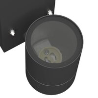 Buiten Wandlamp 2 pcs Zwart 6,5 x 10,5 x 16 cm RVS en Glas 9
