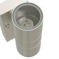 Buiten Wandlamp 2 pcs Zilver 7 x 10 x 22 cm RVS en Glas 8