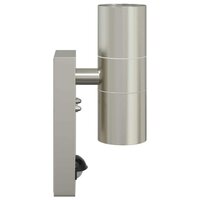 Buiten Wandlamp 2 pcs Zilver 7 x 10 x 22 cm RVS en Glas 6