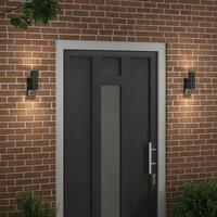 Buiten Wandlamp 2 pcs Zwart 7 x 10 x 22 cm RVS en Glas 3