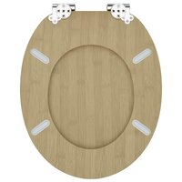 Zachte sluit toiletbril Lichte Bamboekleur 44 x 38 cm MDF-plaat 8