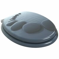 Zachte sluit toiletbril Grijs 44 x 38 cm MDF-plaat 2