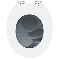 Zachte sluit toiletbril Grijs 44 x 38 cm MDF-plaat 8