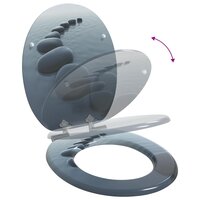 Zachte sluit toiletbril Grijs 44 x 38 cm MDF-plaat 9