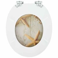 Zachte sluit toiletbril Geel en Wit 44 x 38 cm MDF-plaat 8