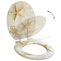 Zachte sluit toiletbril Geel en Wit 44 x 38 cm MDF-plaat 9