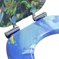 Zachte sluit toiletbril Blauw 44 x 38 cm MDF-plaat 5